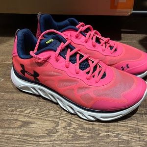 Hot pink under armor sneakers